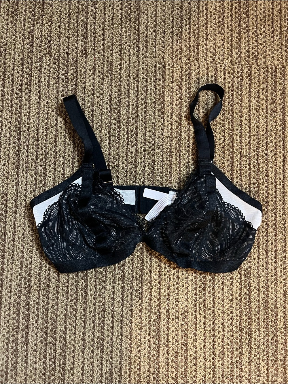 Auden Black Lace Sheer Underwire Bra
